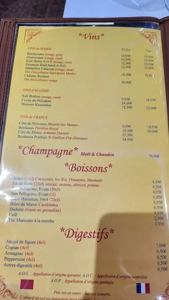 Menu_Les plaisirs du Maroc_Châteaudun_image_1