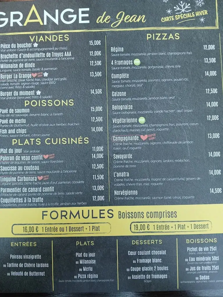 Menu_Restaurant La Grange de Jean E.Leclerc_28200_image_3