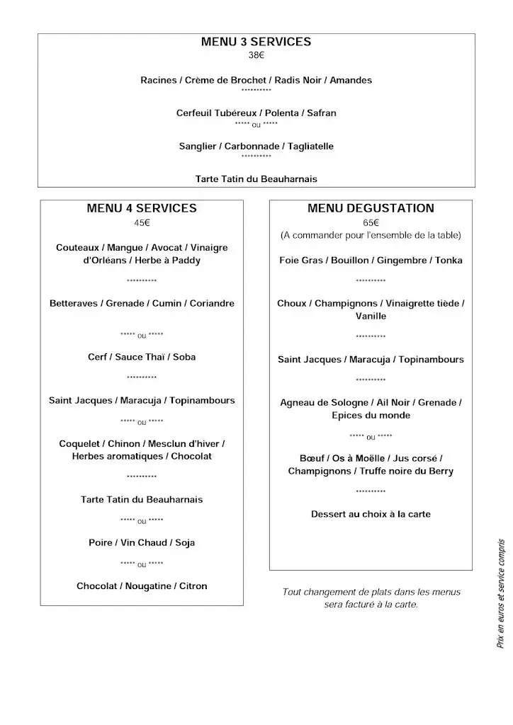 Menu_Le Beauharnais - Sherri et Nicola _Ferté-Beauharnais_image_3