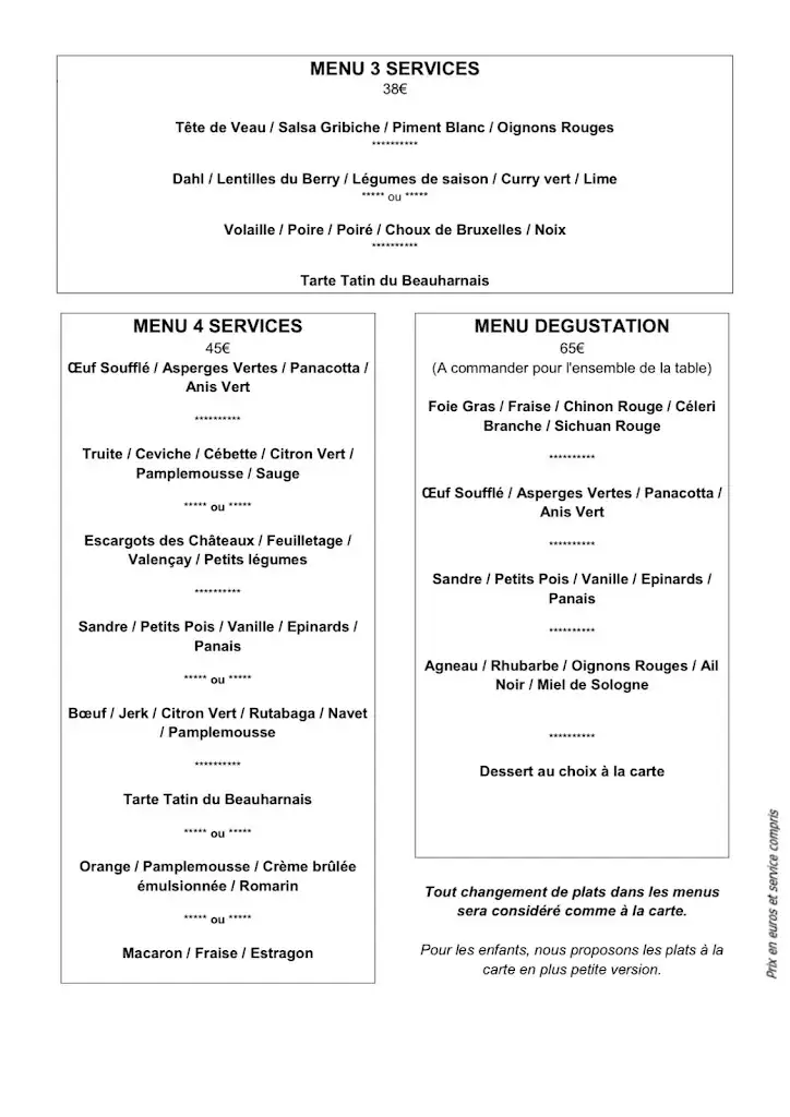 Menu_Le Beauharnais - Sherri et Nicola _Ferté-Beauharnais_image_4