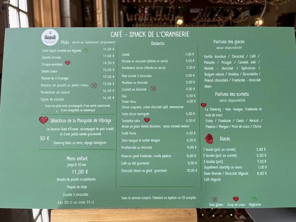 Menu_Orangerie du Château de Cheverny_Cheverny_image_1