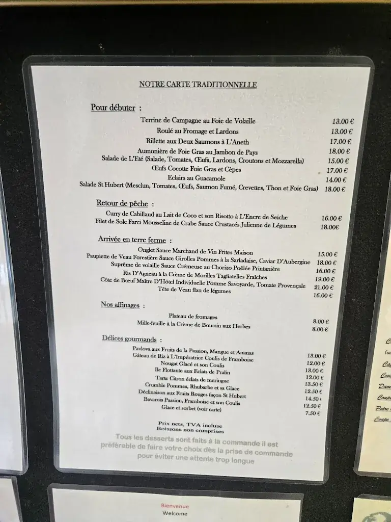 Menu_Restaurant le st Hubert_Cour-Cheverny_image_1