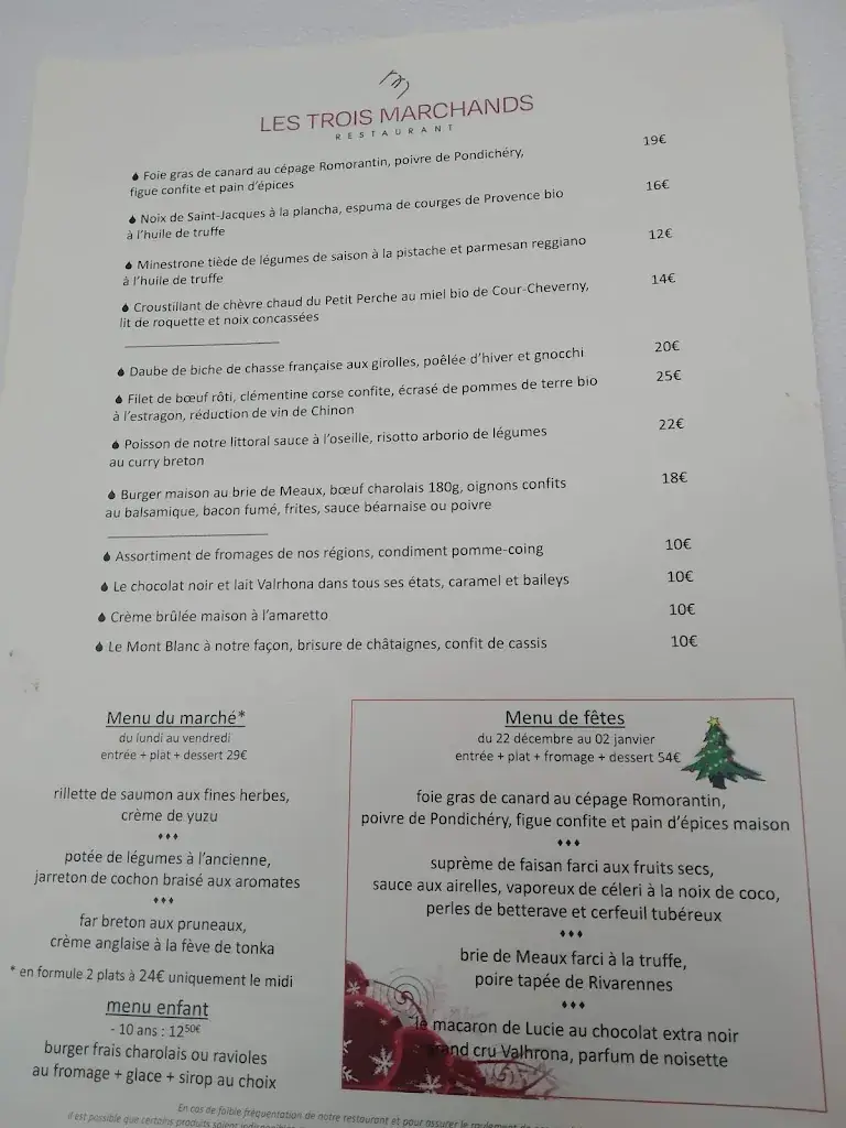 Menu_Restaurant Les Trois Marchands_Cour-Cheverny_image_4