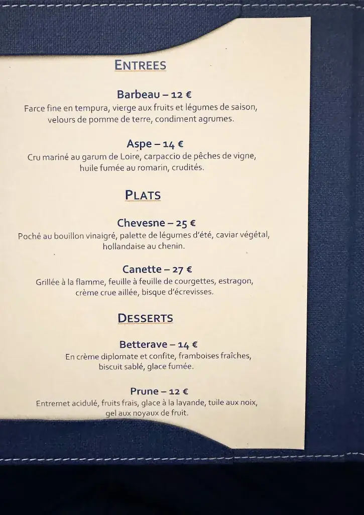 Menu_Les Pêcheries Ligériennes / La Cabane à Matelot : restaurant - boutique - balades en bateau - cours de cuisine - traiteur_Bréhémont_image_4