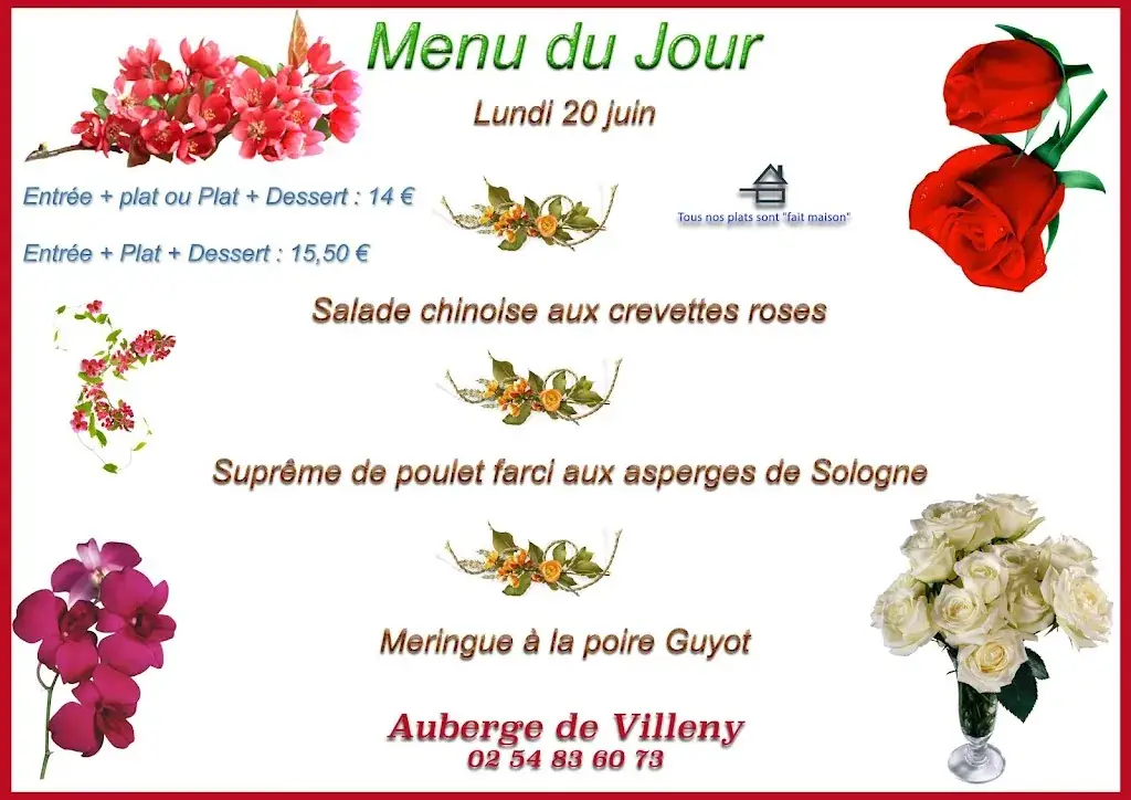 Menu_Auberge de Villeny_Villeny_imagen_2