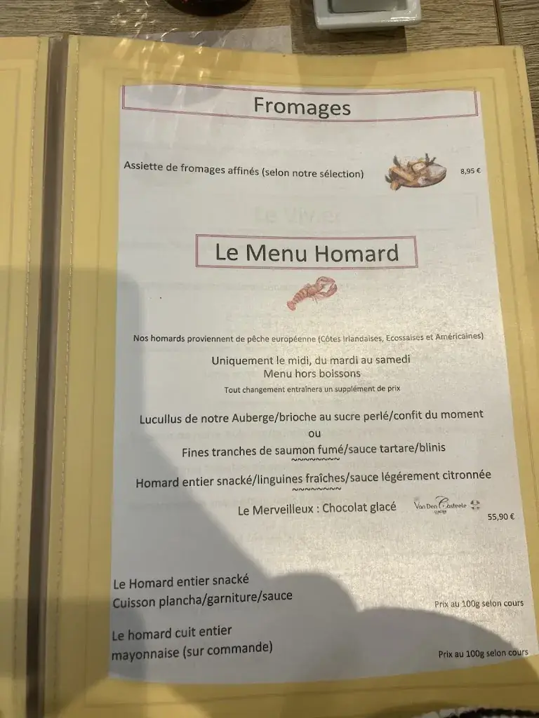 Menu_Auberge Saint Hubert_Douchy-les-Mines_image_4