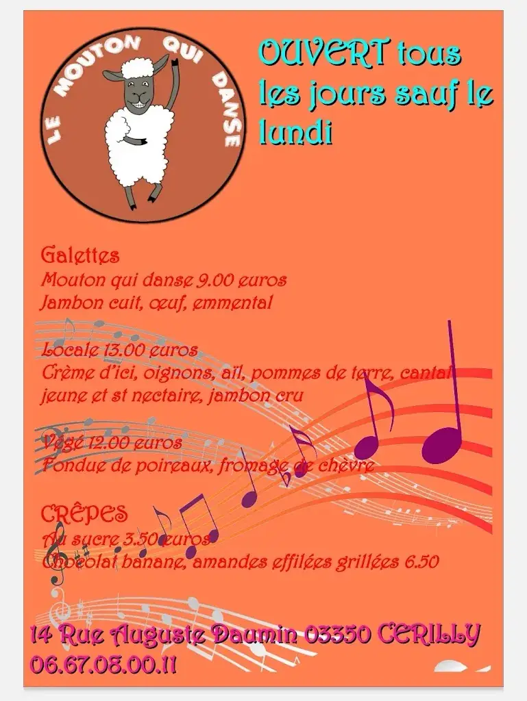 Menu_Le mouton qui danse_Cérilly_image_1