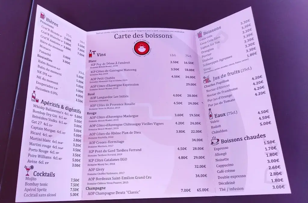 Menu_Le Petit Tablier_Cébazat_image_2