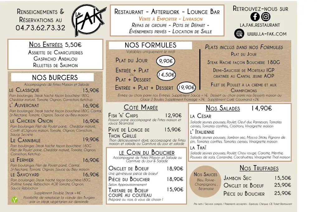 Menu_Restaurant Bar La FAK_Cébazat_image_2