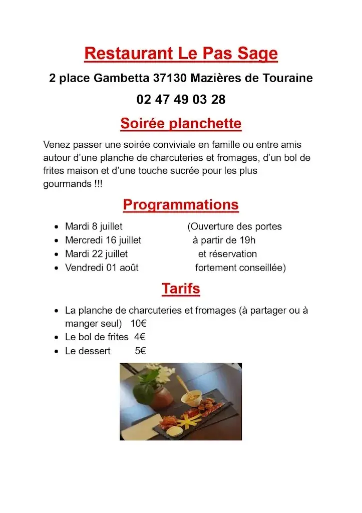 Menu_Restaurant Le Pas Sage_Mazières-de-Touraine_image_2