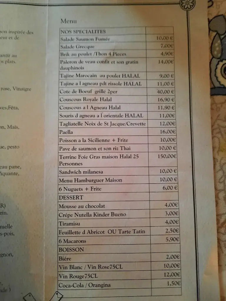 Menu_Restaurant Le Petit Lys_Dammarie-les-Lys_image_1