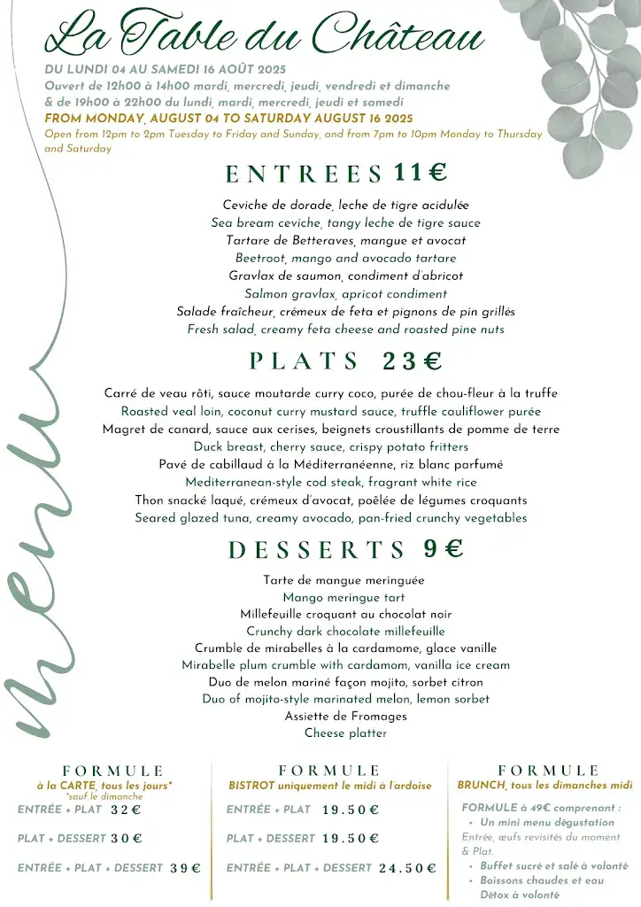 Menu_Restaurant La Table du Château_Mée-sur-Seine_image_3