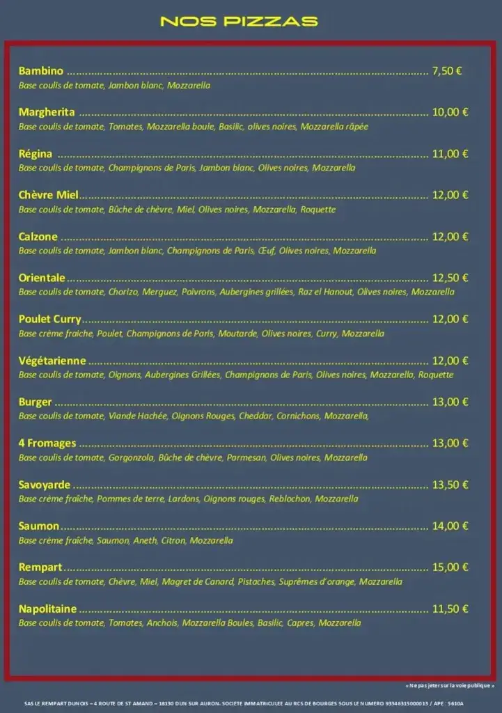 Menu_Le Rempart Dunois_Dun-sur-Auron_image_1