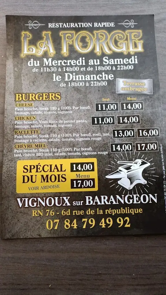 Menu_LA FORGE_Vignoux-sur-Barangeon_imagen_2
