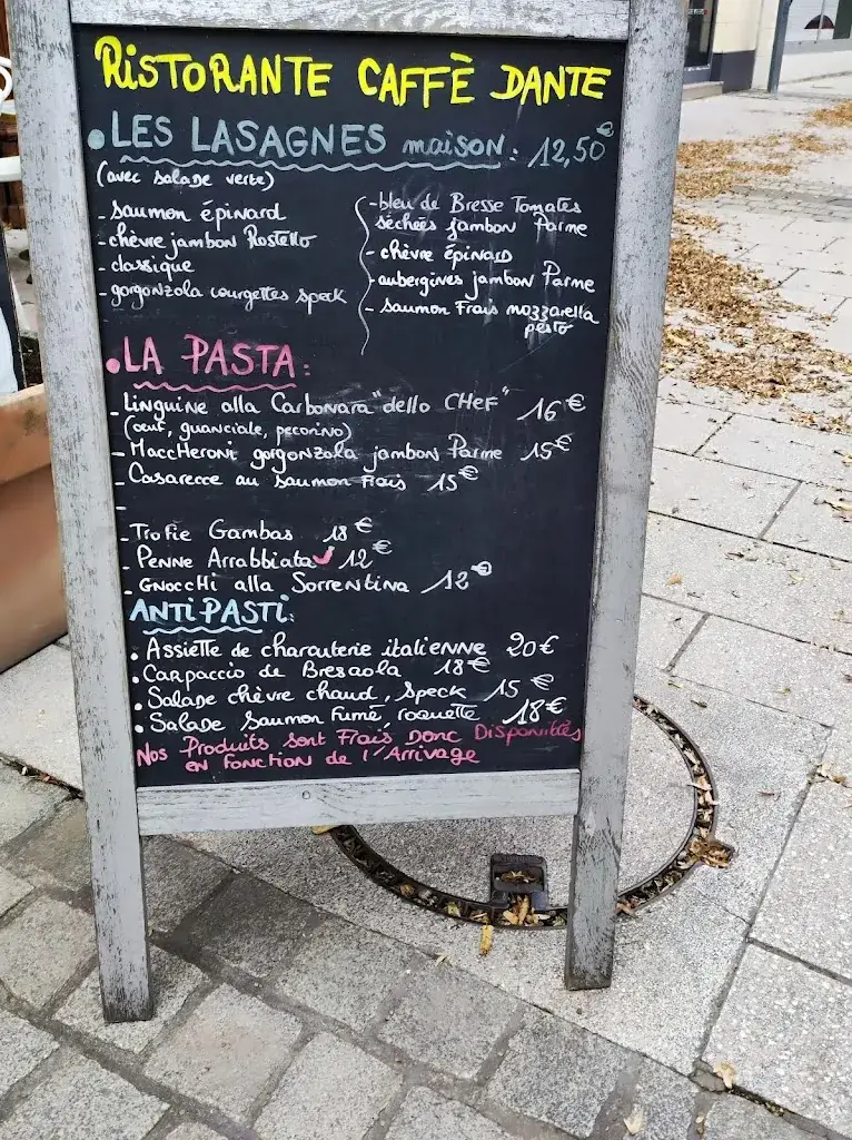 Menu_Ristorante Caffe Dante_Dreux_image_2