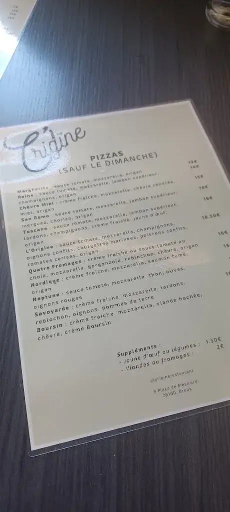 Menu_L'Origine_Dreux_imagen_3