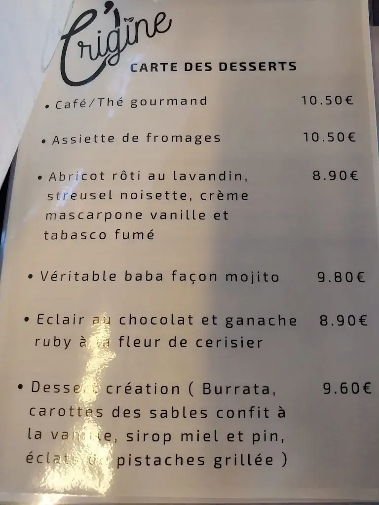 Menu_L'Origine_Dreux_imagen_4