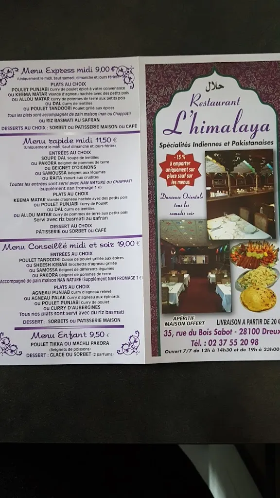 Menu_Restaurant L'Himalaya_Dreux_image_3