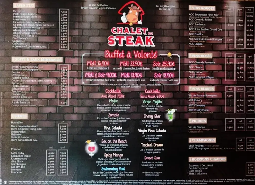 Menu_CHALET DU STEAK_Fleury-les-Aubrais_image_2