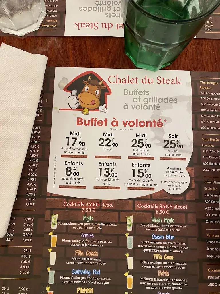 Menu_CHALET DU STEAK_Fleury-les-Aubrais_image_3