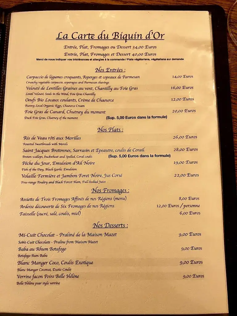 Menu_Le Biquin d'Or_Ferrières-en-Gâtinais_immagine_1