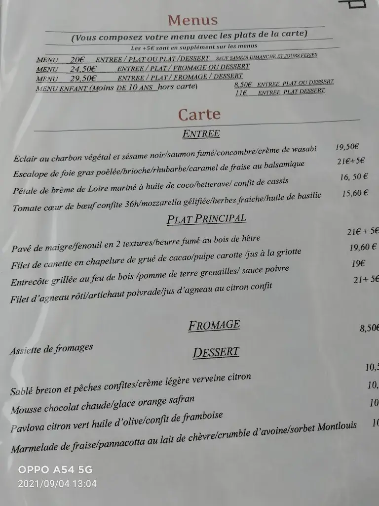 Menu_Le Moulin de Chaudé_Chemillé-sur-Indrois_image_1