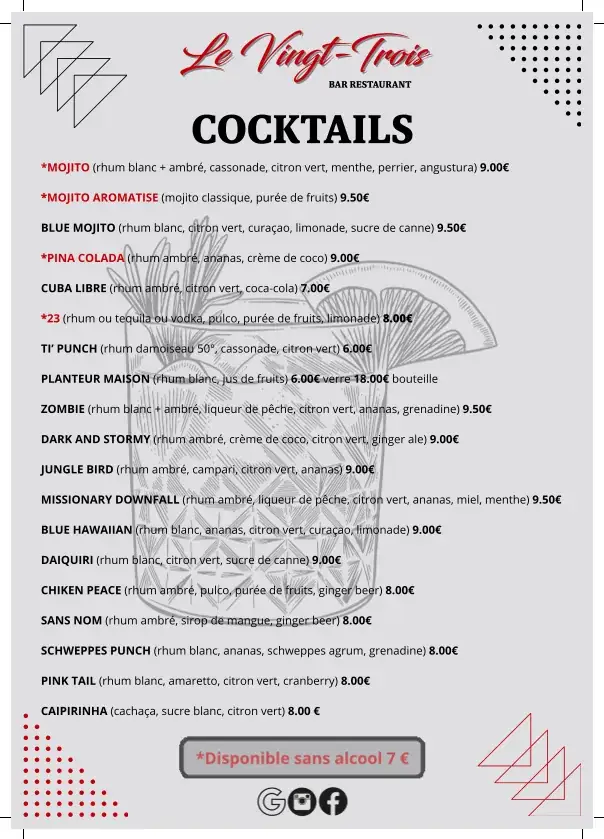 Menu_Le Vingt-Trois_Montargis_image_1