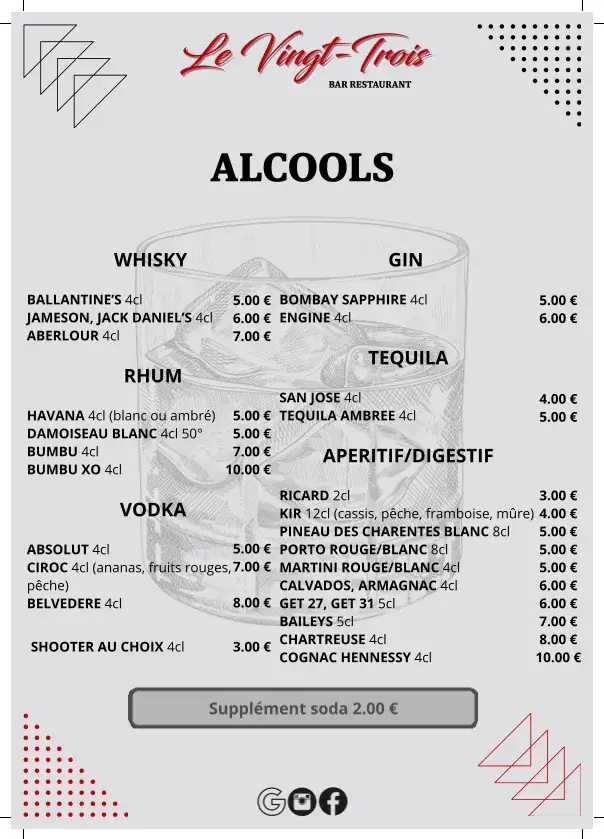 Menu_Le Vingt-Trois_Montargis_image_2