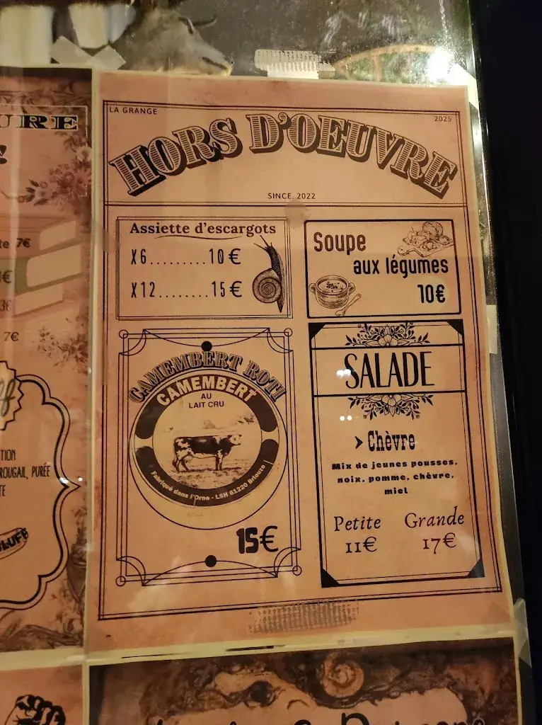 Menu_La Grange | Pub anglais & brasserie traditionnelle_Saint-Outrille_image_2