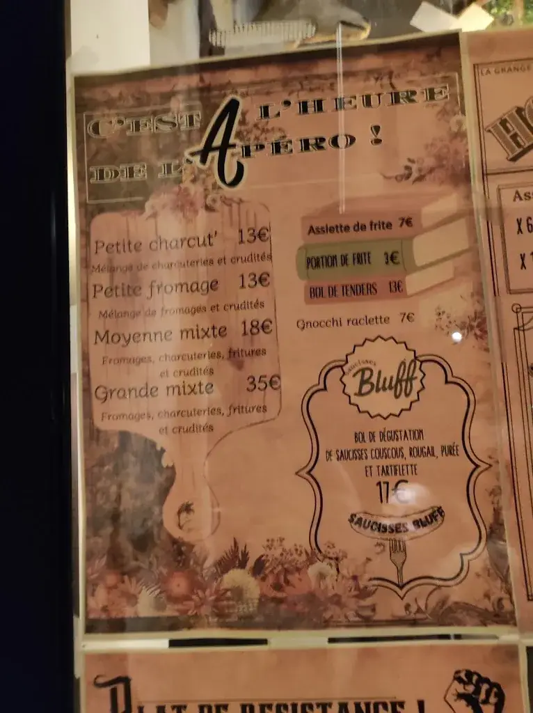 Menu_La Grange | Pub anglais & brasserie traditionnelle_Saint-Outrille_image_4