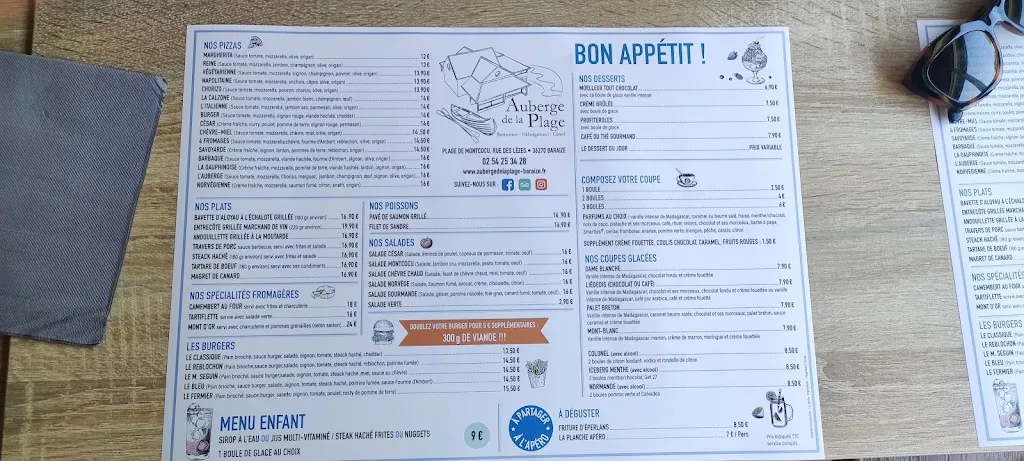Menu_Auberge de la Plage_Baraize_image_3