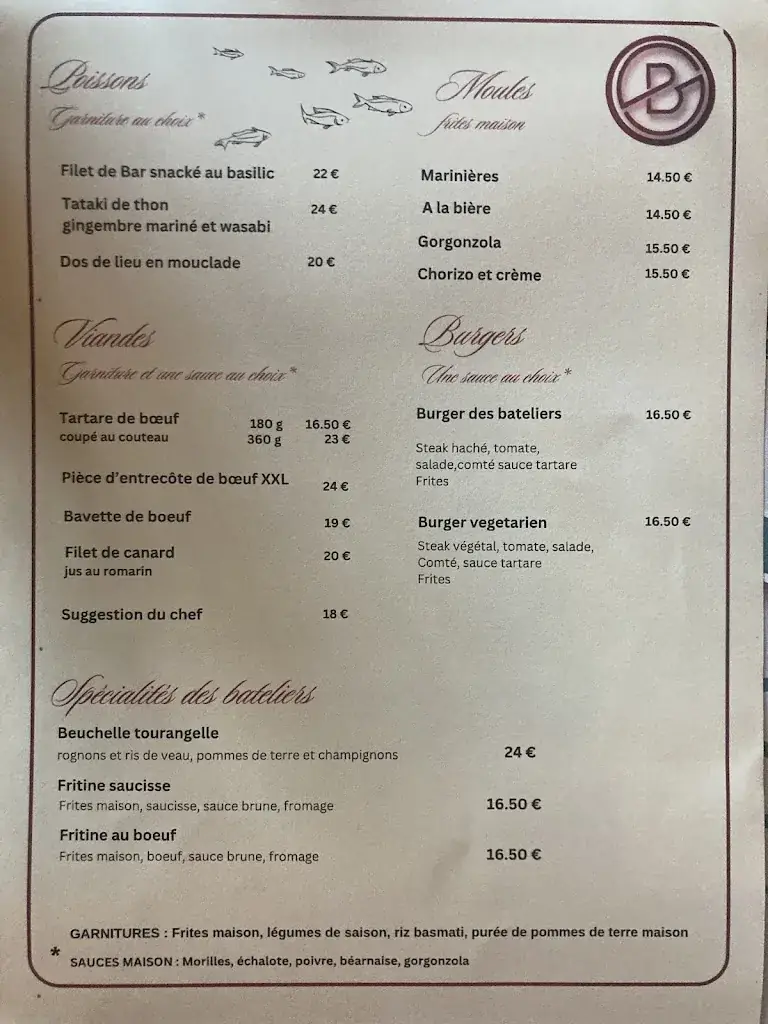 Menu_Brasserie Les bateliers_Joué-lès-Tours_image_1