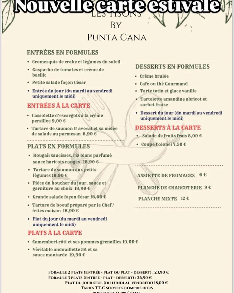 Menu_Les Tisons by Punta Cana_Chaussée-Saint-Victor_image_1