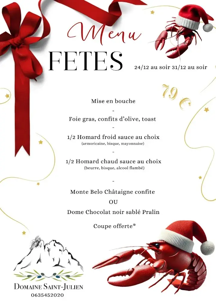 Menu_Restaurant du Domaine Saint Julien_Buis-les-Baronnies_immagine_1