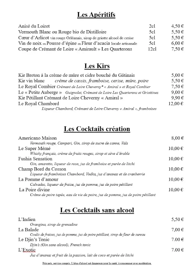 Menu_La Petite Auberge_Ferté-Saint-Aubin_image_4