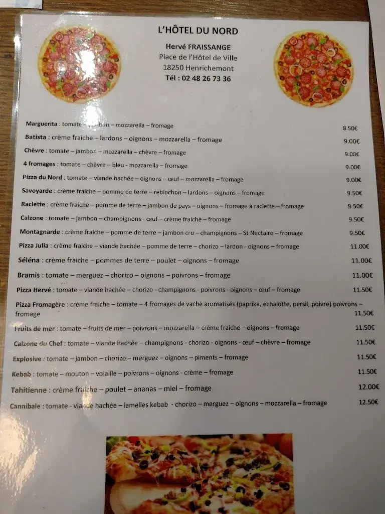 Menu_Hotel Du Nord_Henrichemont_imagen_1