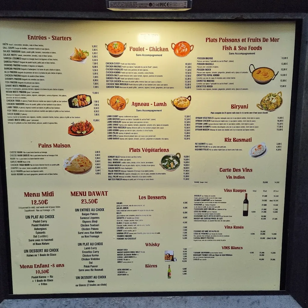 Menu_Dawat Indian Restaurant_Chartres_immagine_1
