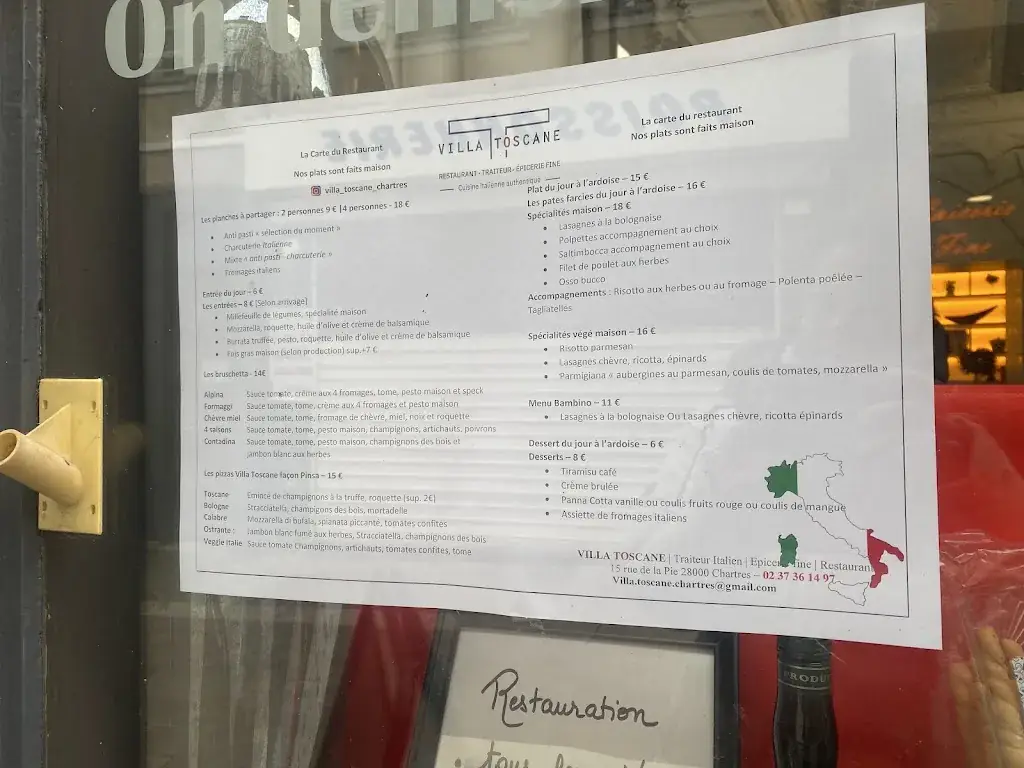 Menu_Villa Toscane | Restaurant Italien | Traiteur | Epicerie fine_Chartres_image_1
