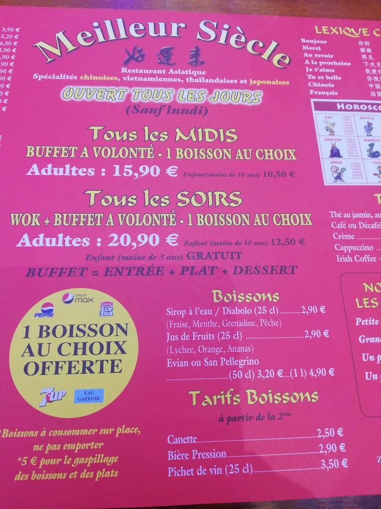 Menu_Meilleur Siecle « WOK & BUFFET »_Poinçonnet_image_2