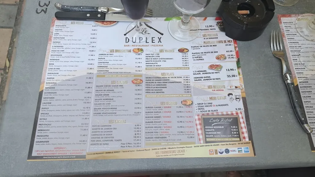 Menu_Restaurant Bar Club Le Duplex La Châtre_Châtre_image_3