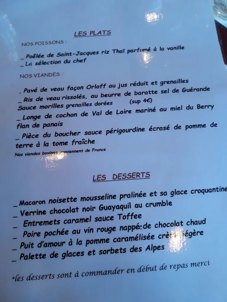 Menu_Auberge à L'Escargot_Châtre_image_2