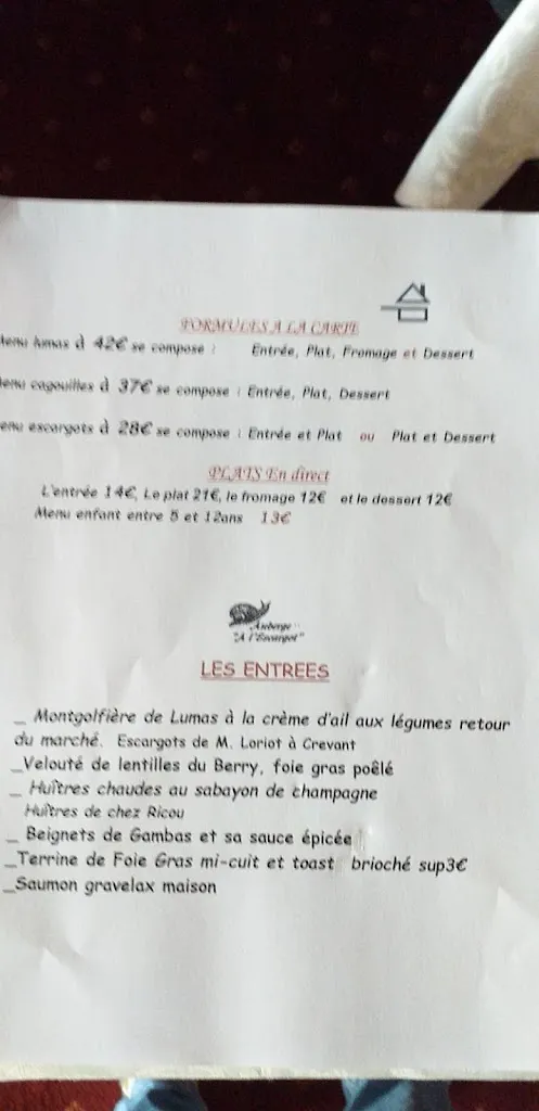 Menu_Auberge à L'Escargot_Châtre_image_3