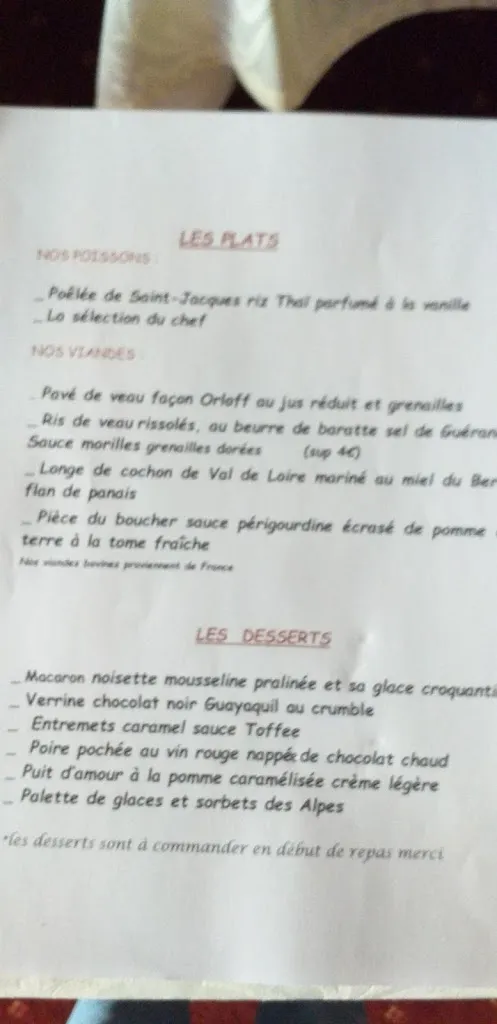 Menu_Auberge à L'Escargot_Châtre_image_4