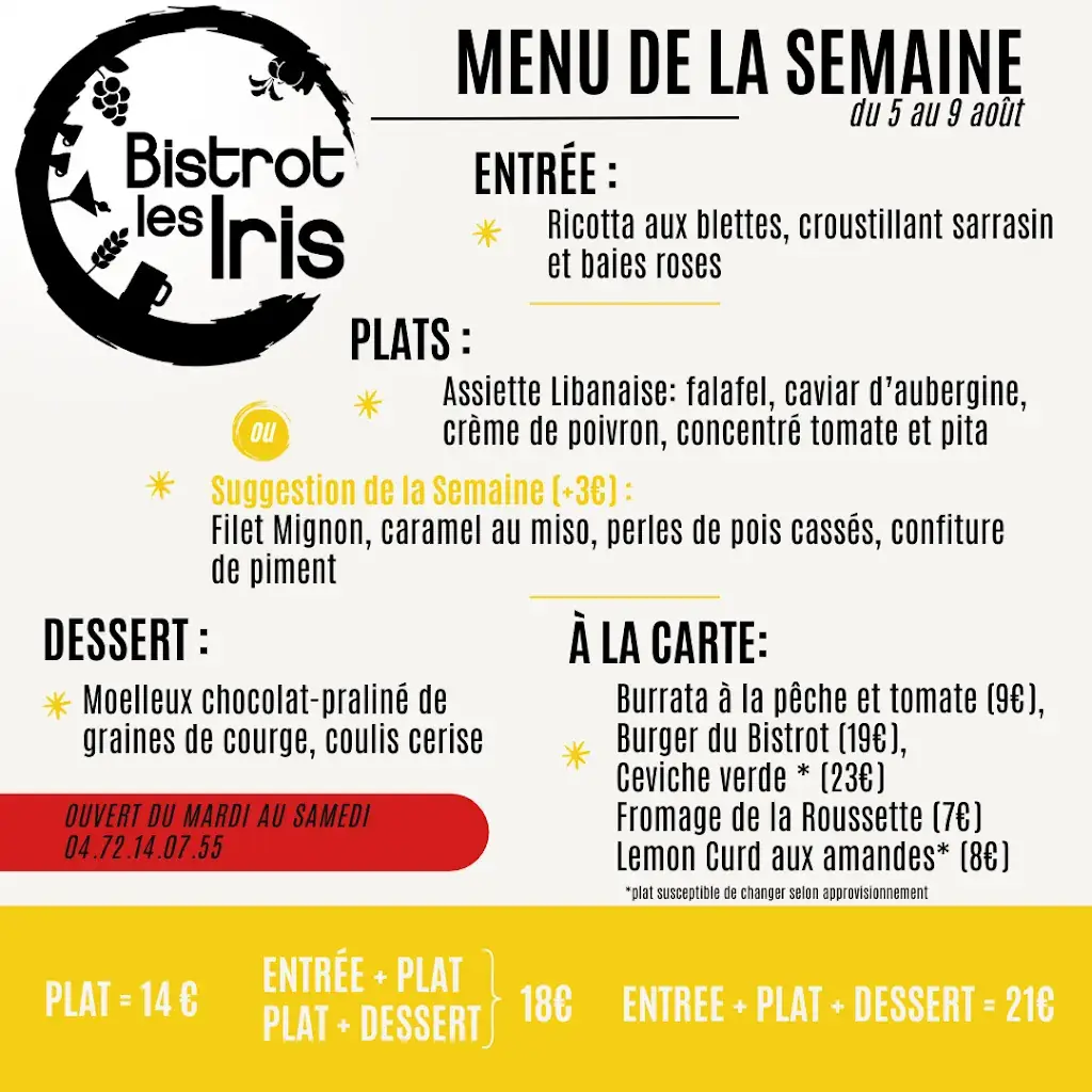 Menu_Bistrot Les Iris_Bron_image_1