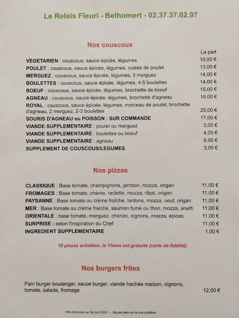 Menu_Le Relais Fleuri_Belhomert-Guéhouville_image_1