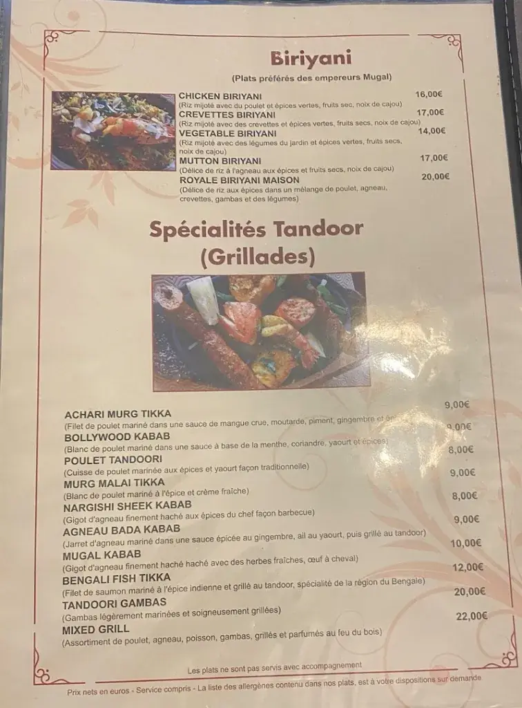 Menu_Le Grand Pacha de l'Himalaya_Coudray-Montceaux_image_4