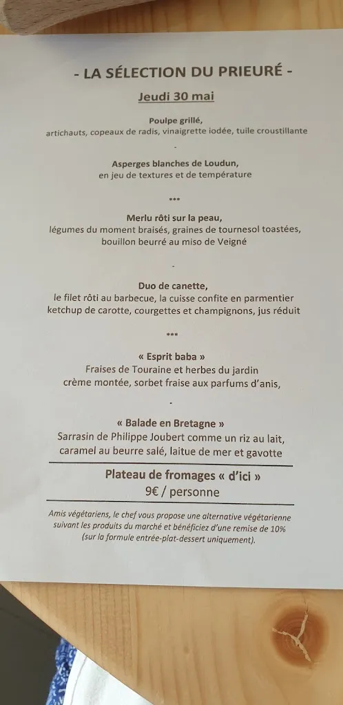 Menu_La Table du Prieuré_Louroux_image_3