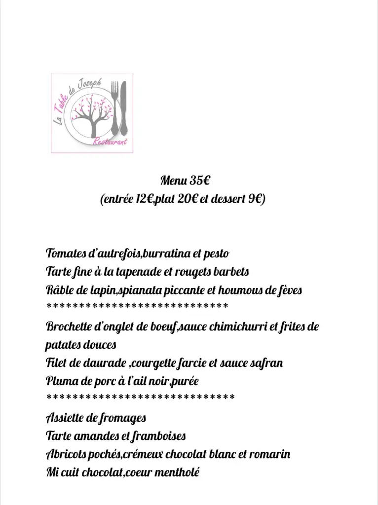 Menu_La Table De Joseph_Rochecorbon_image_1