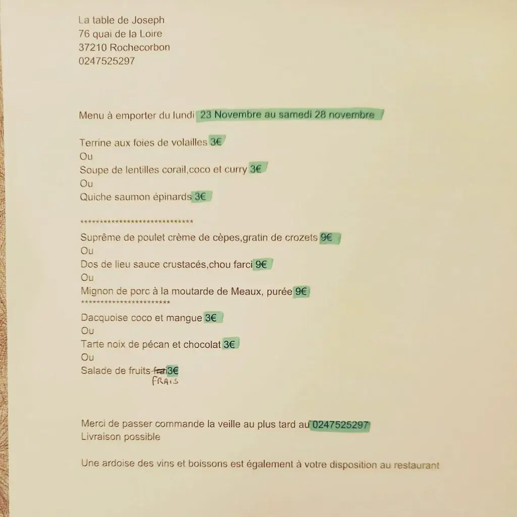 Menu_La Table De Joseph_Rochecorbon_image_2