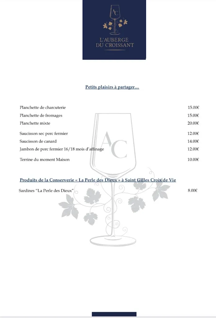 Menu_L'auberge du Croissant_Rochecorbon_immagine_1
